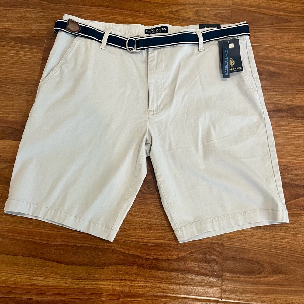 US Polo Assn Hartford Belted Shorts Gray 10” Inseam
